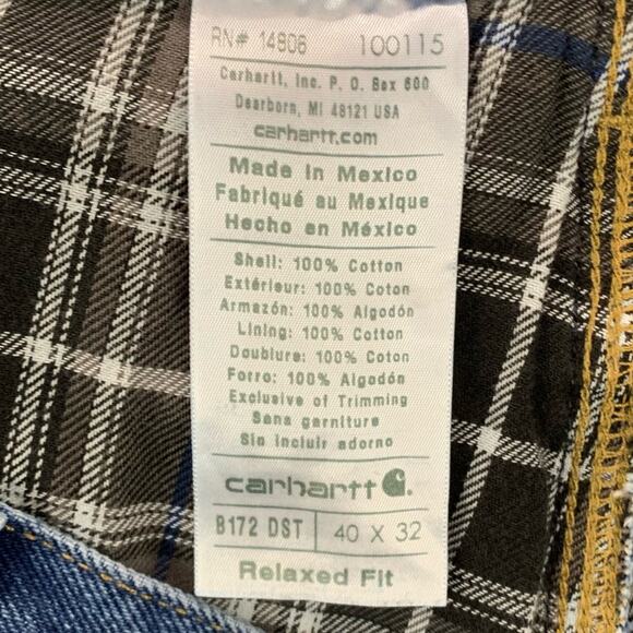 Carhartt Men's Flannel-Lined Relaxed-Fit Straight-Leg Jeans   -   Size: 40 - Picture 15 of 16
